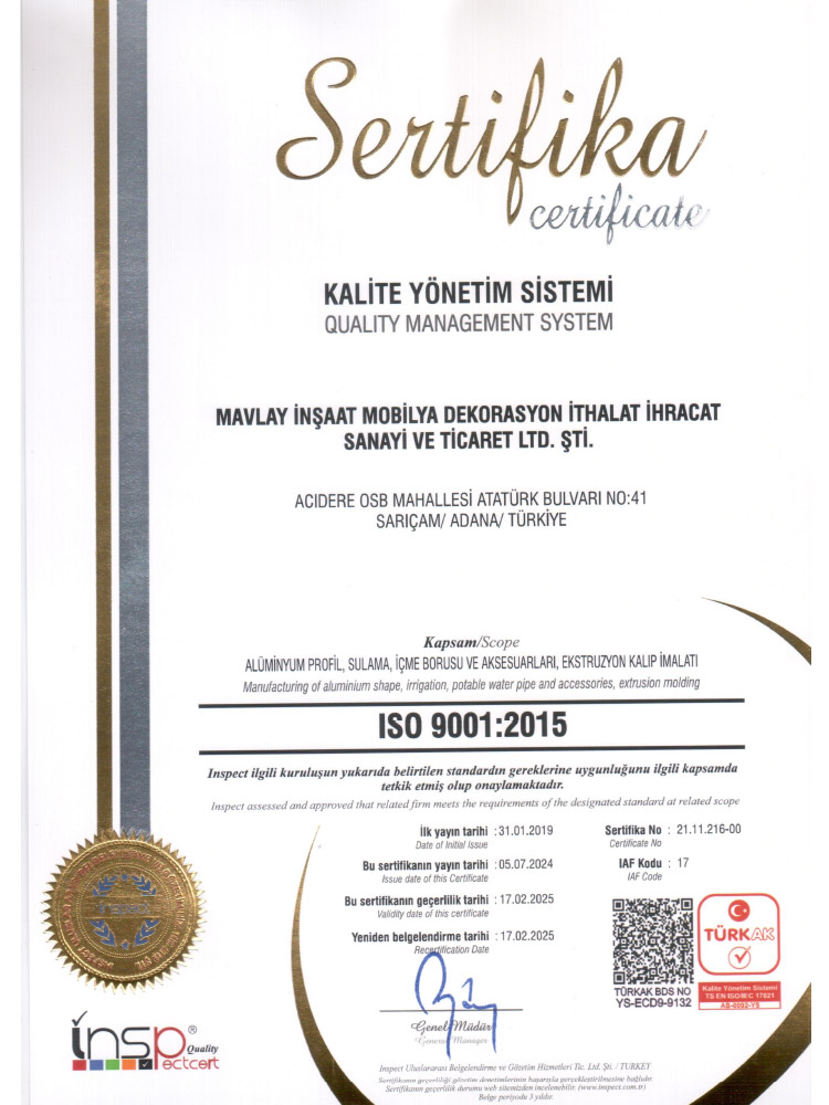 ISO BELGESİ - 2024 sertifika